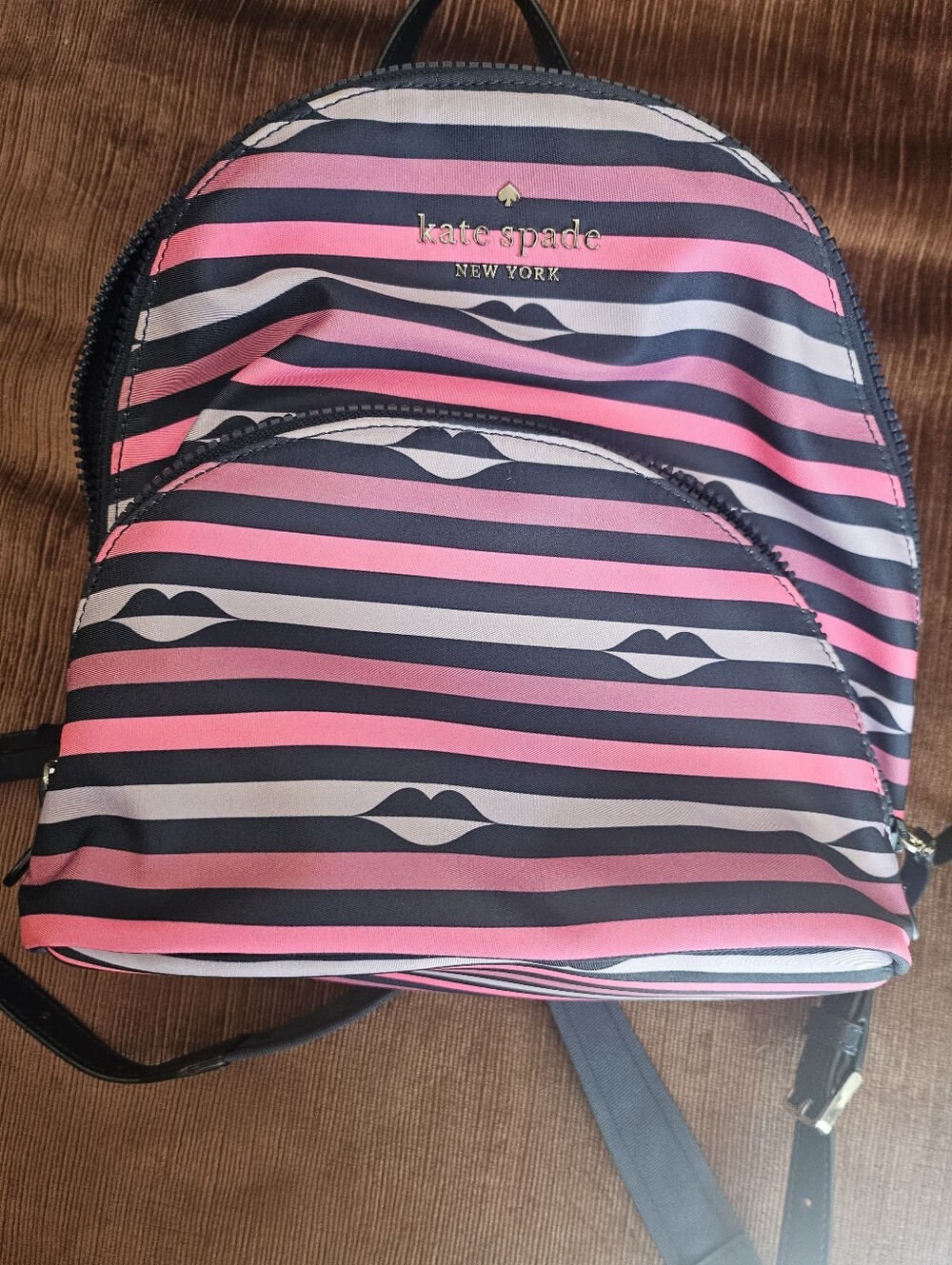 Kate Spade Women Bag Karissa Nylon Lip Print Small Backpack